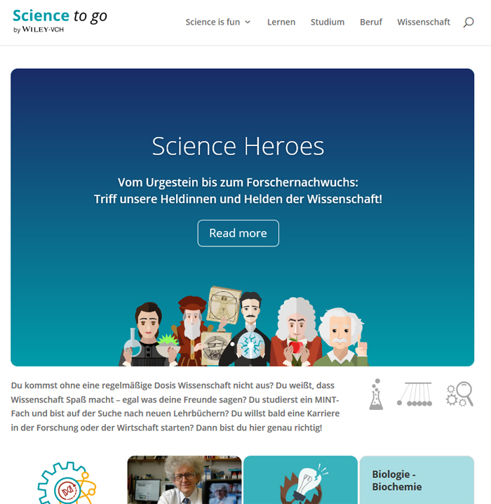 Wiley-VCH eröffnet mit „Science to go“ ein interaktives Portal für MINT-Studierende