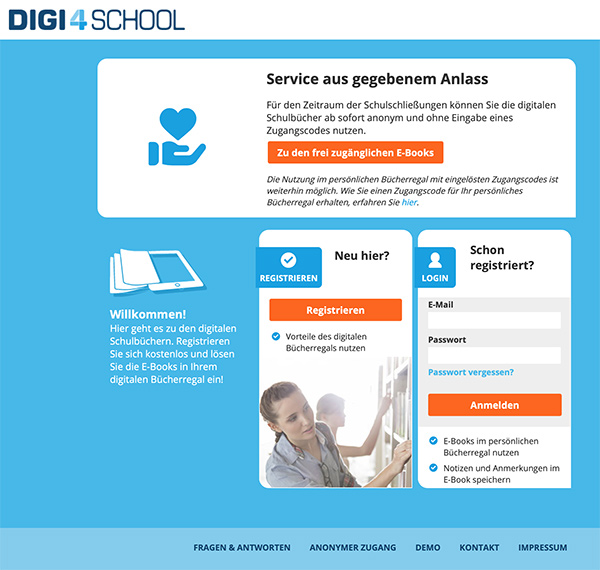 DIGI4SCHOOL: Bald 100 Millionen Zugriffe pro Monat auf digitales Schulbuchregal
