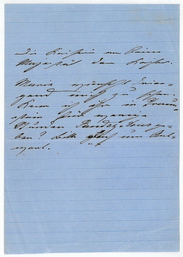 Eigenhändiger Brief von Elisabeth („Sisi“) | © Verband Antiquare Österreichs
