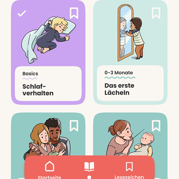 Babyjahre-app: Ausschnitt Themen | © Piper