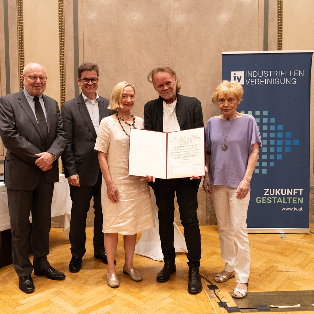 "Literaturpreis der Österreichischen Industrie Anton – Wildgans" 2023 geht an Christoph W. Bauer | © Industriellen Vereinigung