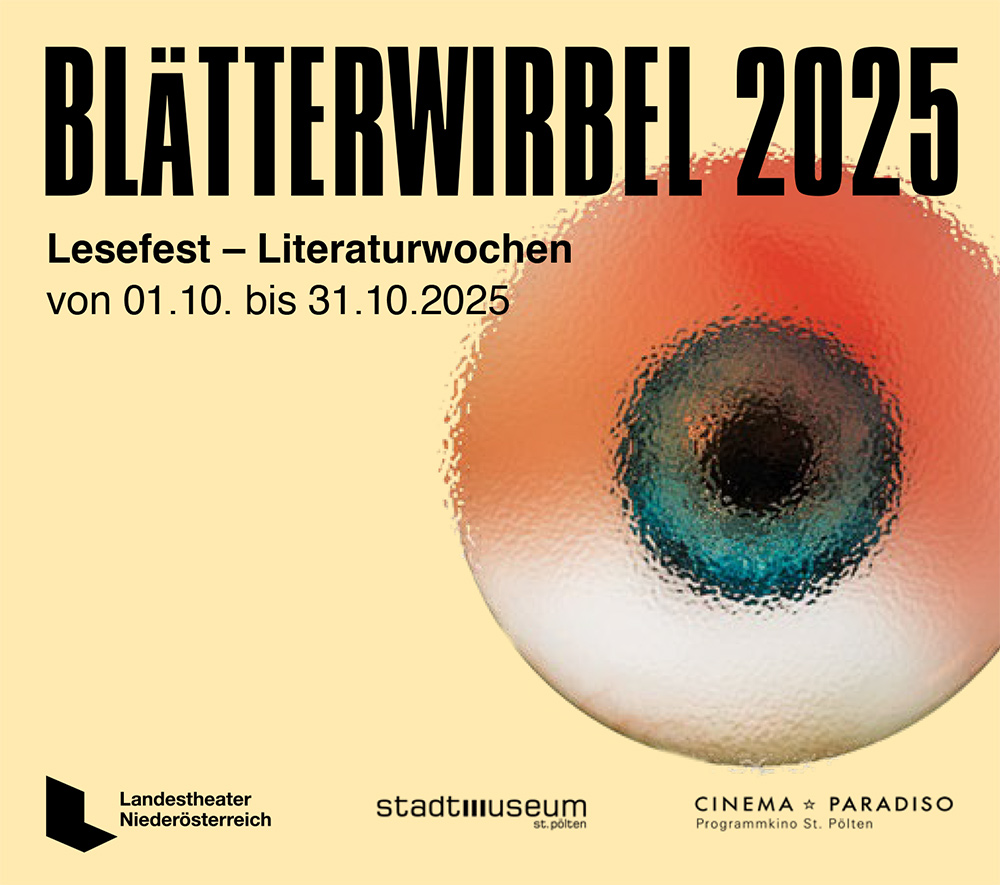 Cover der „Blätterwirbel“-Broschüre 2025 | © Landestheater Niederösterreich