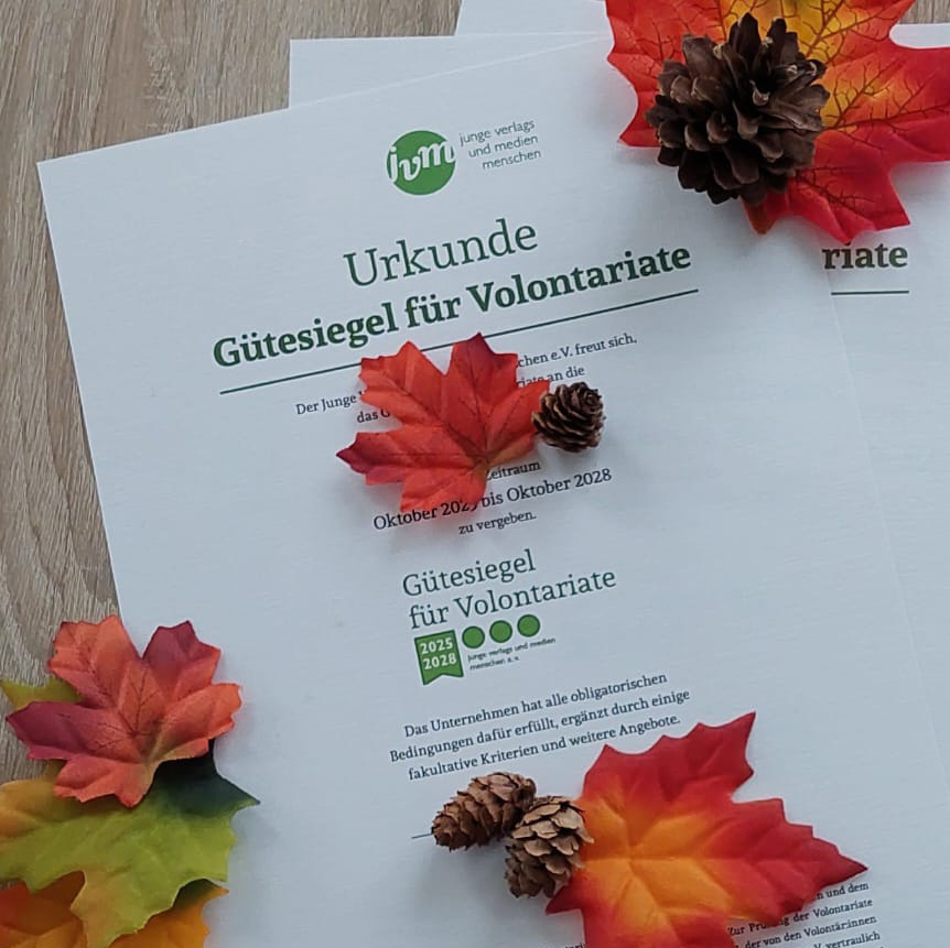 Gütesiegel 2025 | © jungeverlagsmenschen.de